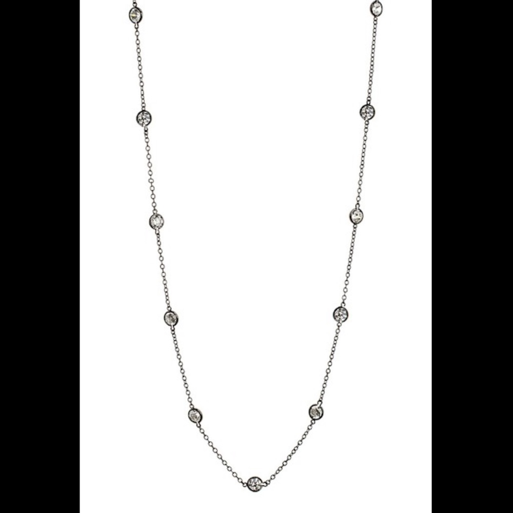 ⬇️ CZ by Kenneth Jay Lane Bezel Station Necklace